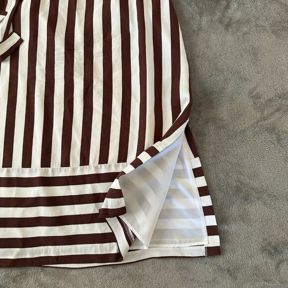 Ann Taylor 2023 Striped Flounce Slip Skirt Midi Women's 12 - Picture 3 of 7